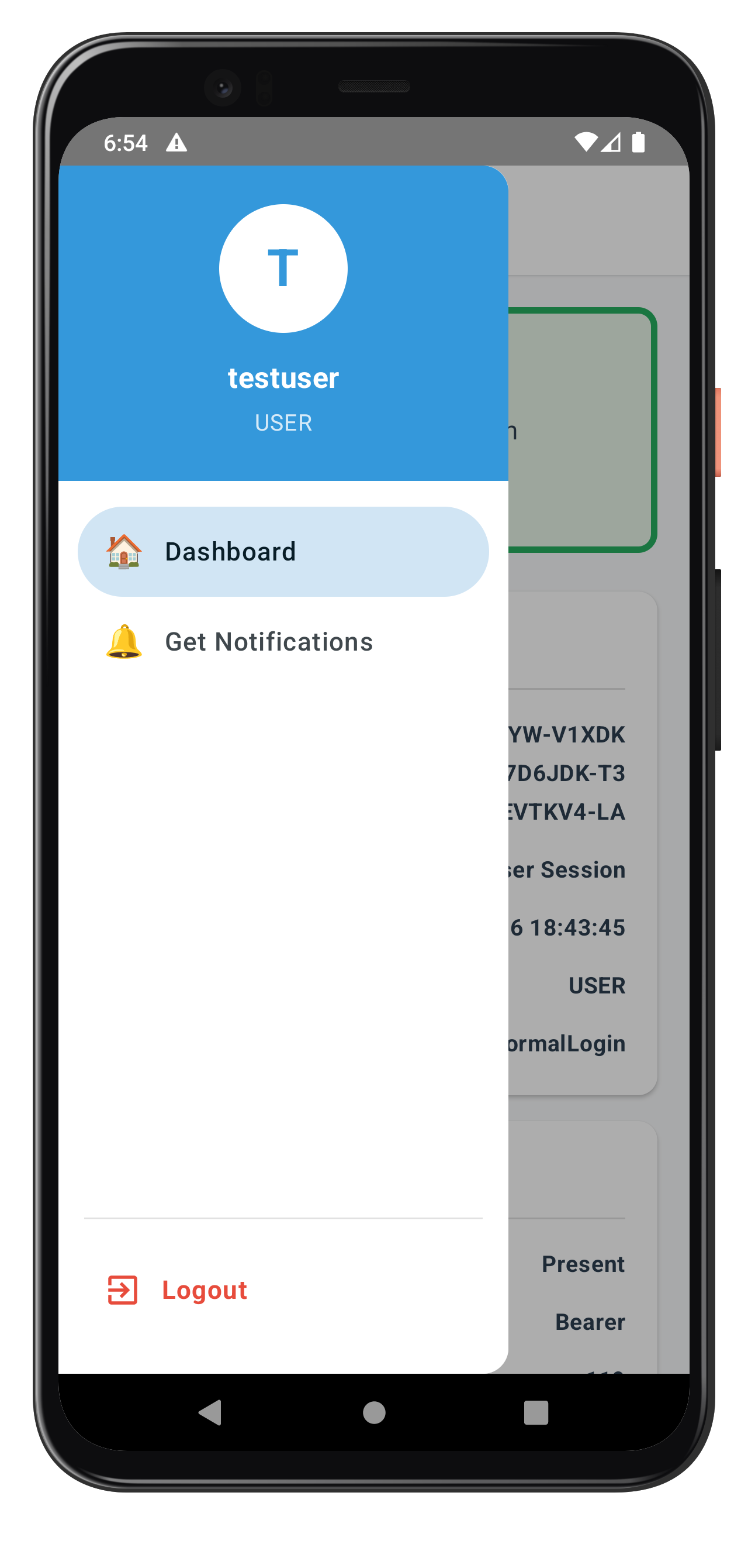 Get Notifications Dashboard Menu
