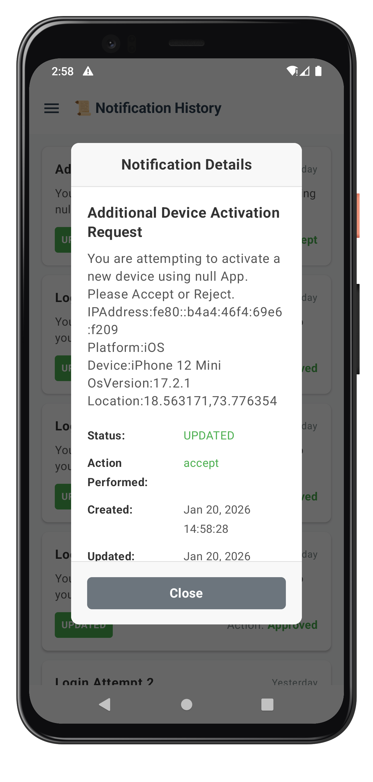 Notification History Details