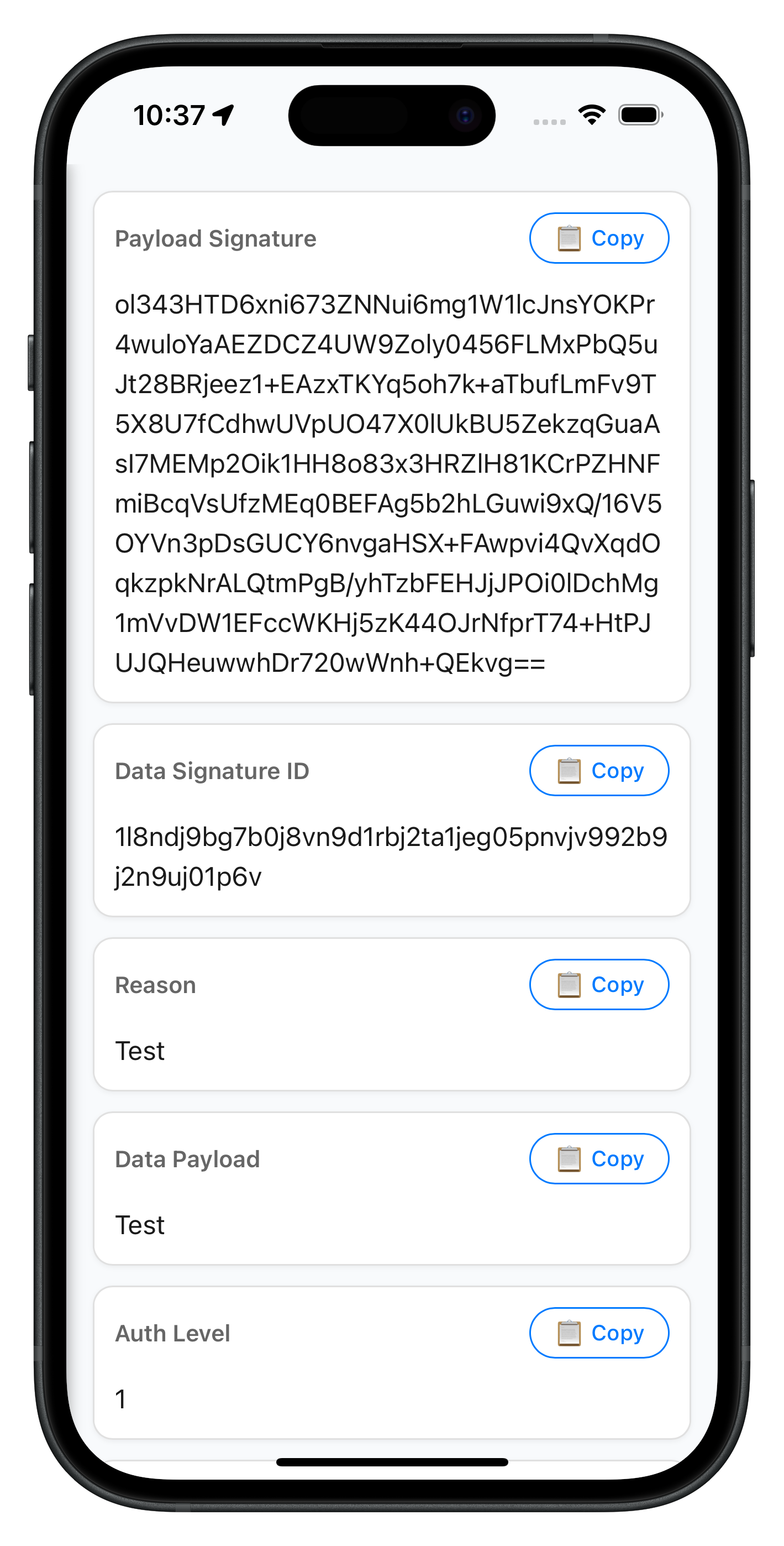 Data Signing Success Results