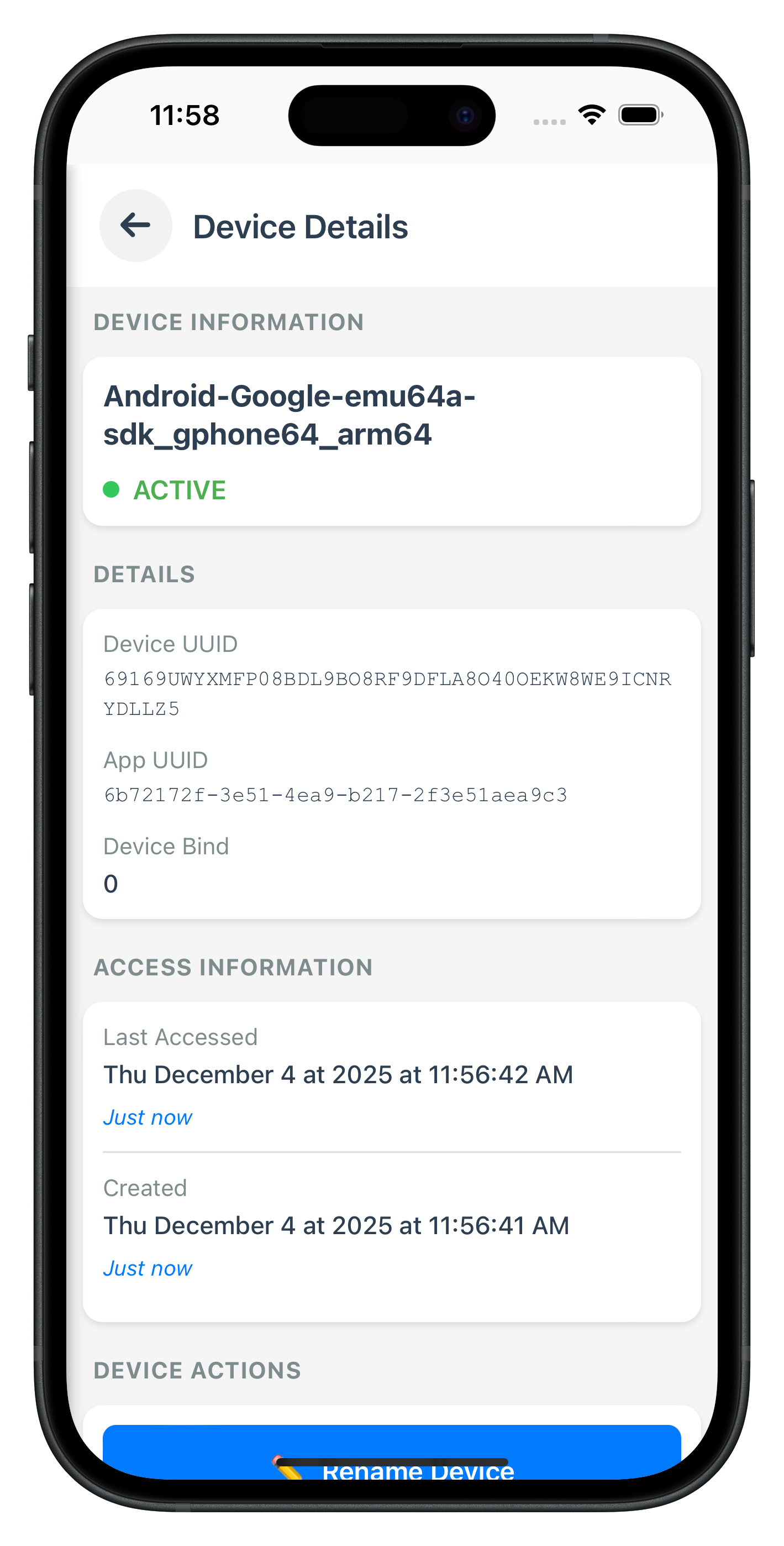 Device Detail Screen 1