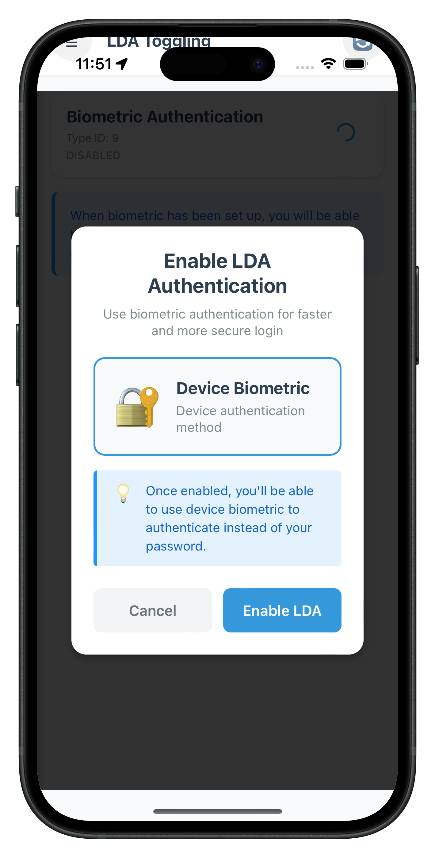 LDA Consent LDAToggling Unified Dialog style=