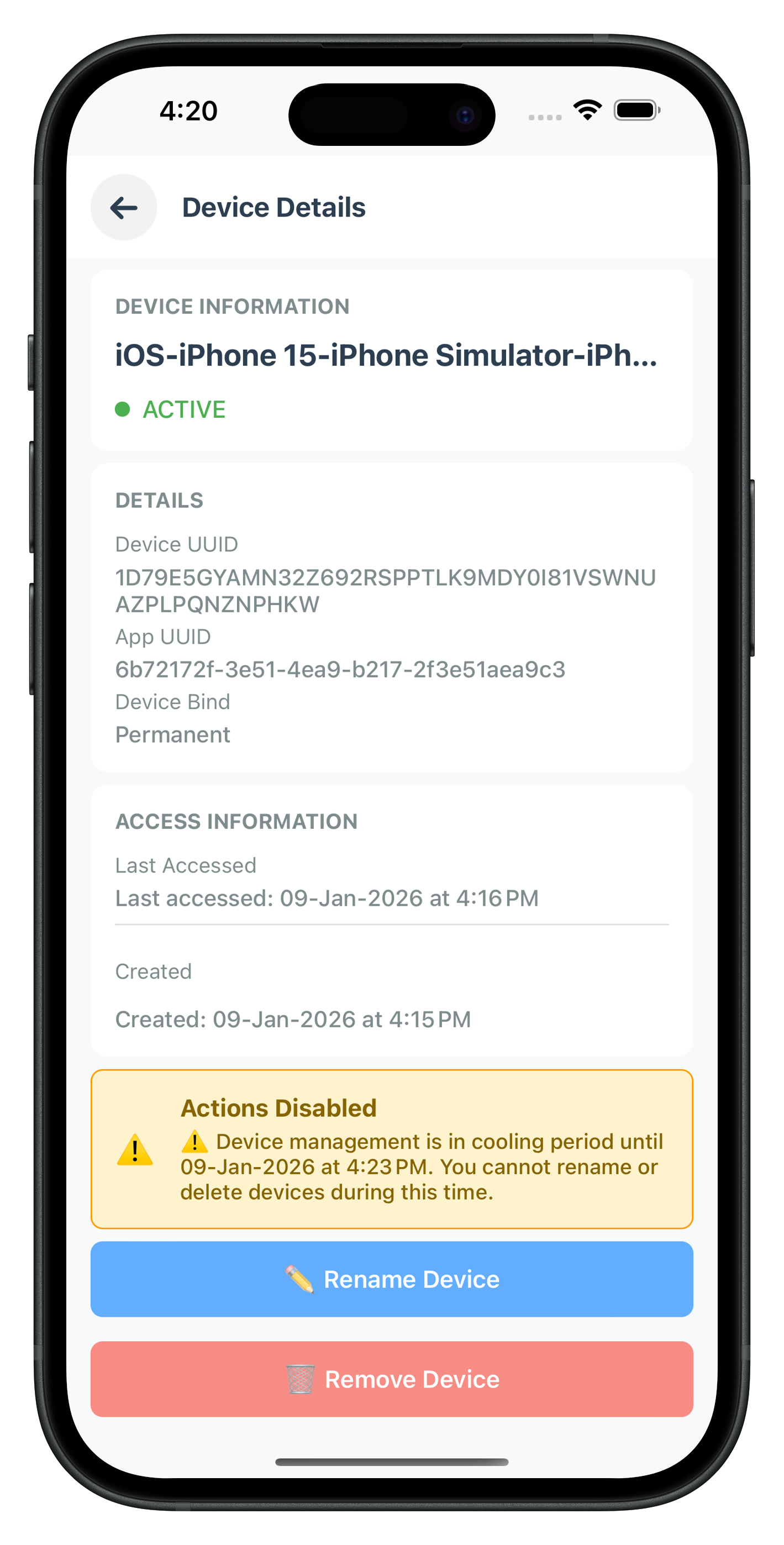 Device Detail Screen - Other Device