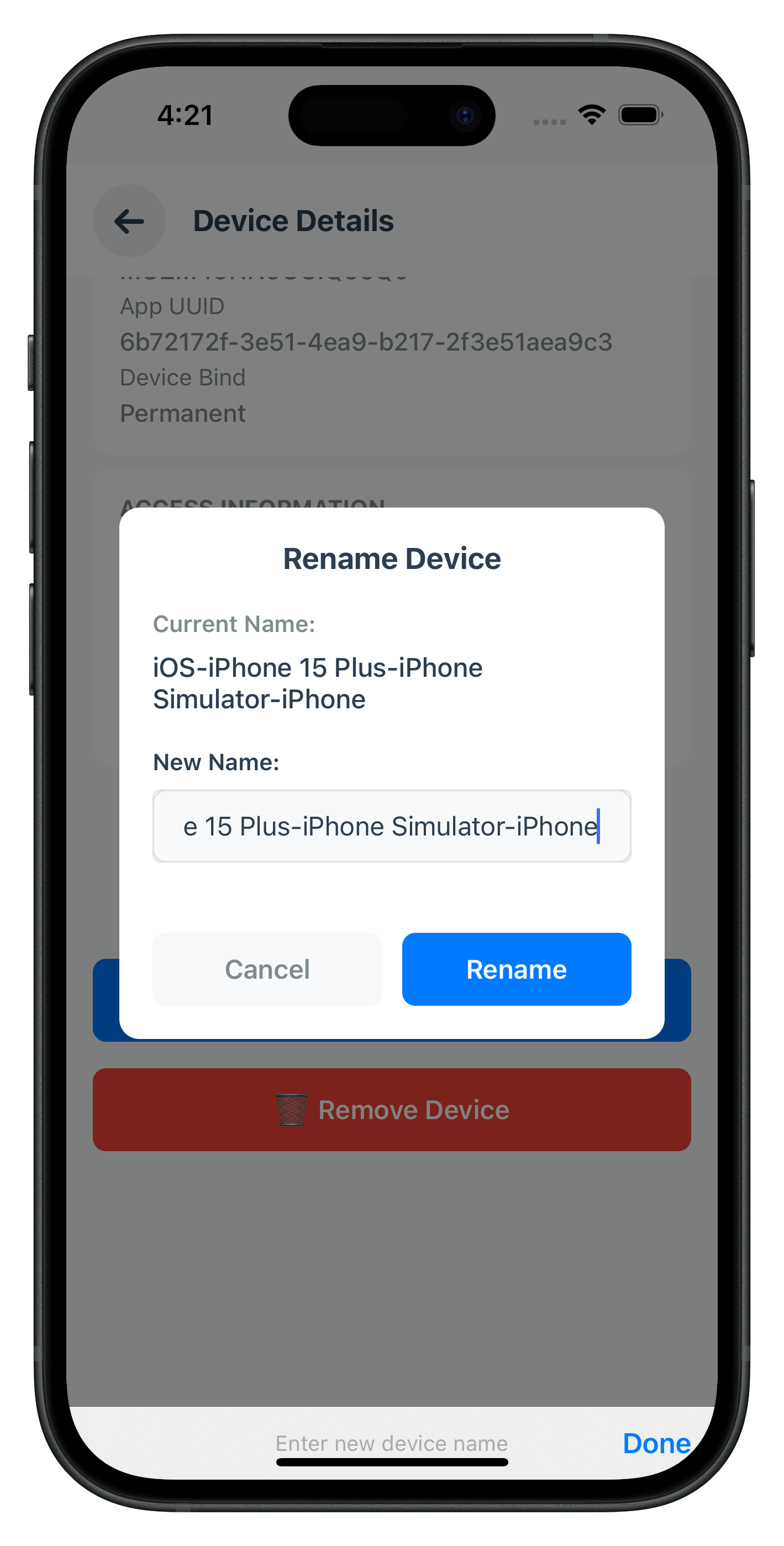 Device Rename Dialog