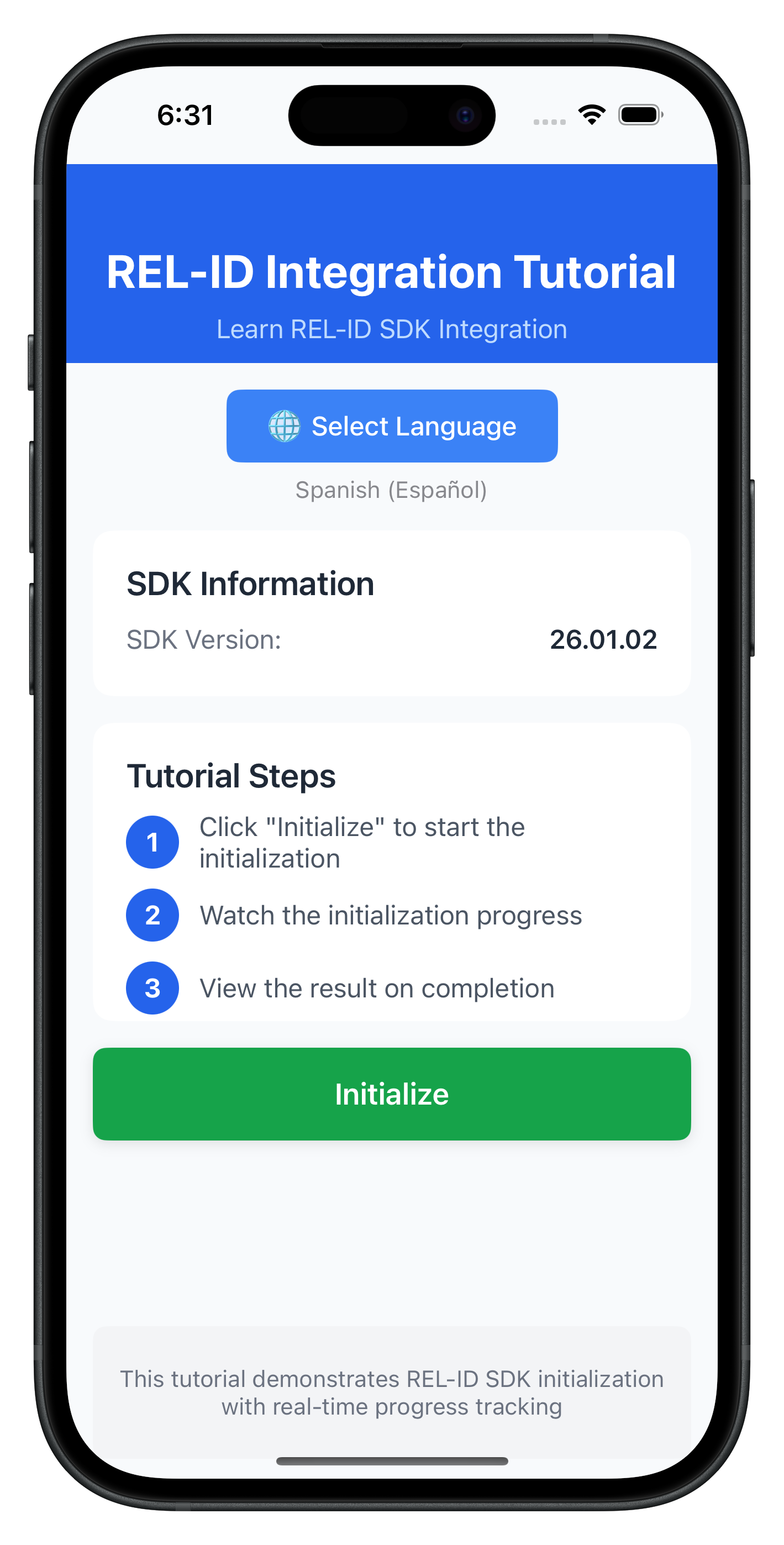 initialize with initOptions