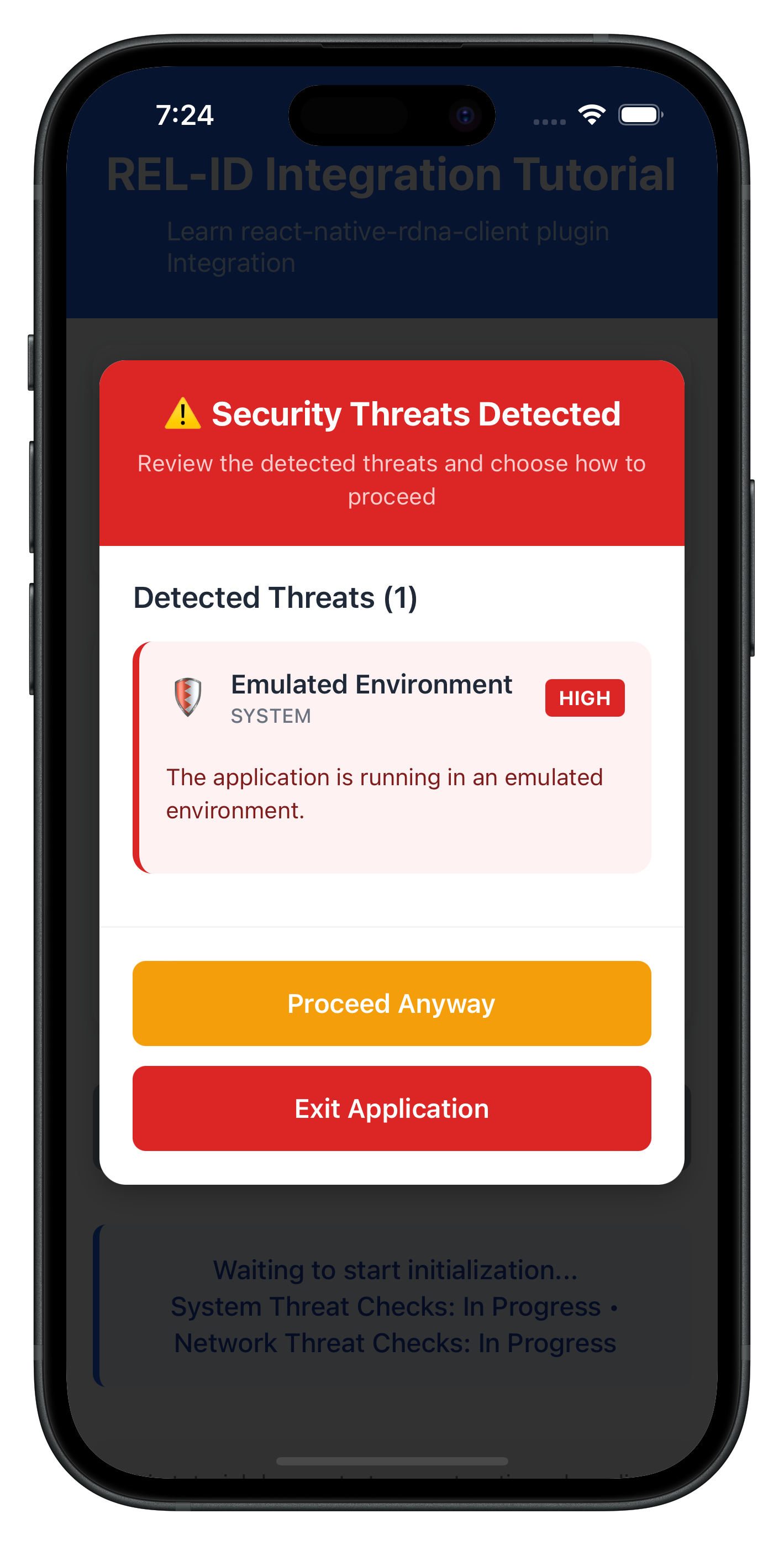 Mobile Threat Detection Screen