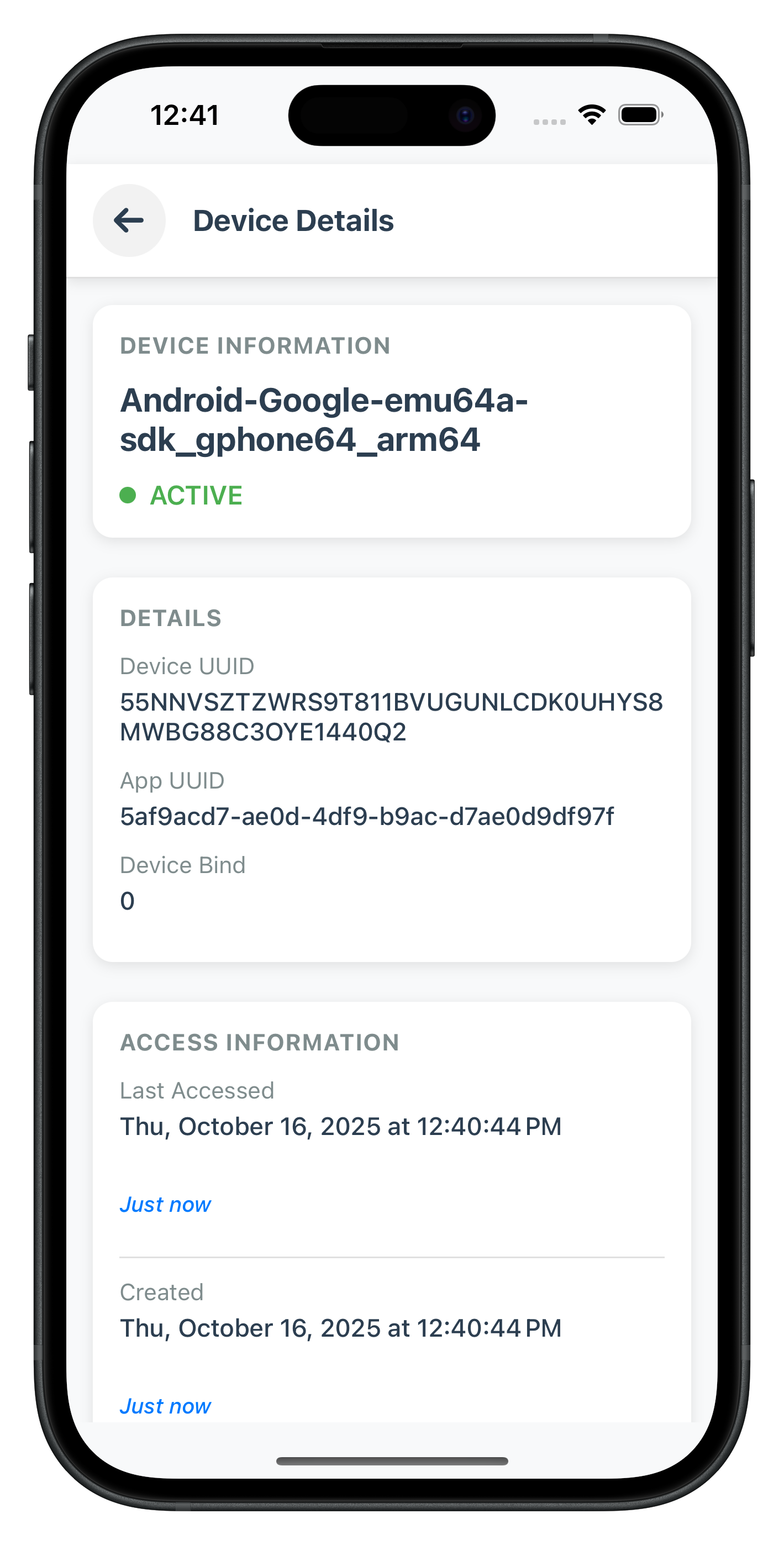 Device Detail Screen 1